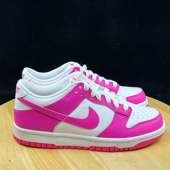 Nike Dunk Low (GS) White Pink Laser Fuchsia FB9109-102 Size 5Y Women 6.5 - Picture 5 of 10
